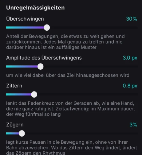 BR1 Aimbot Humanisierungs-Einstellungen: Überschwingen, Zittern, Zögern