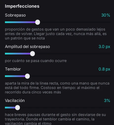 Ajustes de humanización del aimbot BR1: sobrepaso, temblor, vacilación