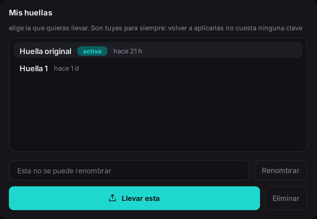 Huella list